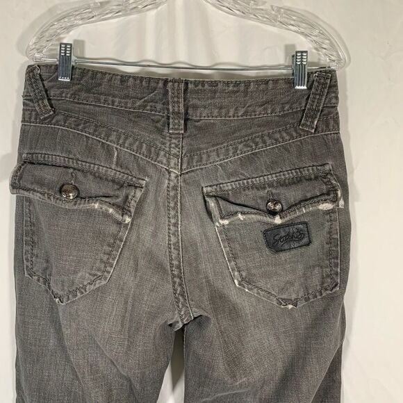 Stitch’s Jeans Women’s 33 Grey Bootcut Distressed Denim Bullet 100% Cotton - Picture 7 of 16